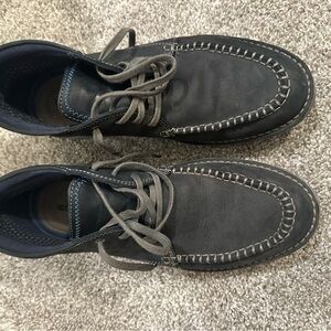 Men's Black Leather clarks Moccasin Shoes